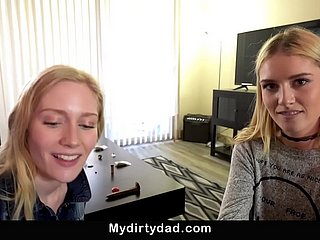 Twin Sisters had Hard fuck Session With Their Step-dad  Emma Starletto  Mazzy Grace  18 year old