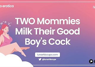 ASMR Twee mama's Milk hun Good Boy's Cock Audio Rolplay Natgeluiden Twee meisjes Trio
