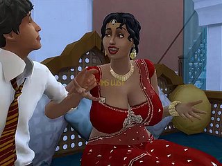 Desi Telugu The man Saree Aunty Lakshmi는 청년에 의해 유혹을 받았습니다 -Vol 1, Part 1 -Wicked Whims- 영어 자막과 함께