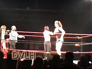Isis 7 disreputable socking unmasculine wrestler beats here 3 men DVLH Wrestling